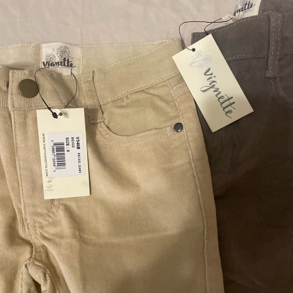 Vignette Corduroy Pants - Beige and Brown